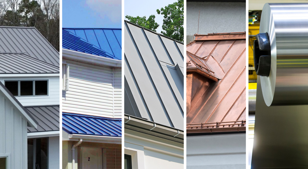 Various metal types can be used to create a standing seam metal roofing system