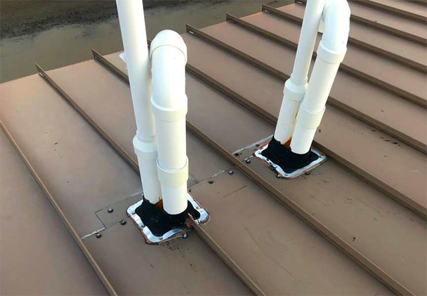 standing seam metal roof pipe details