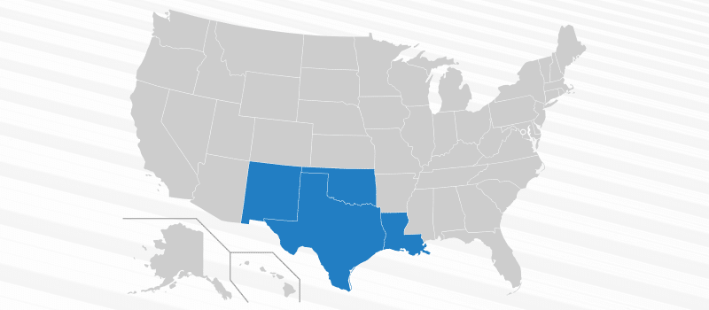 3-Day Lead Times to the Texas, Louisiana, Oklahoma, and New Mexico Regions