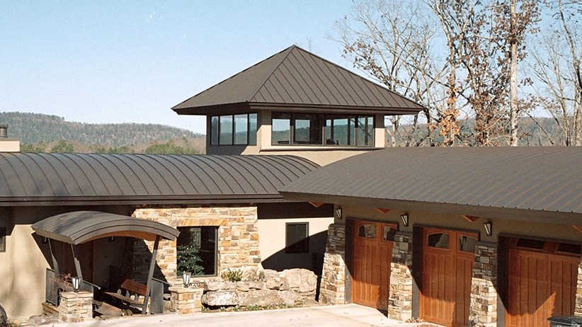 Dark Bronze metal roof on a unique property or residence