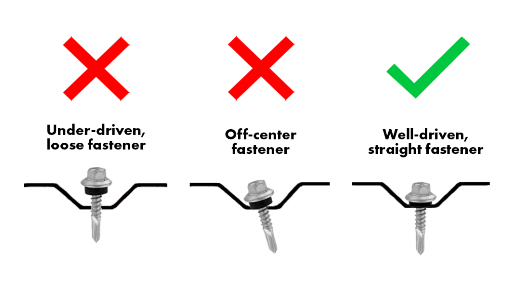 Metal roofing fastener placement