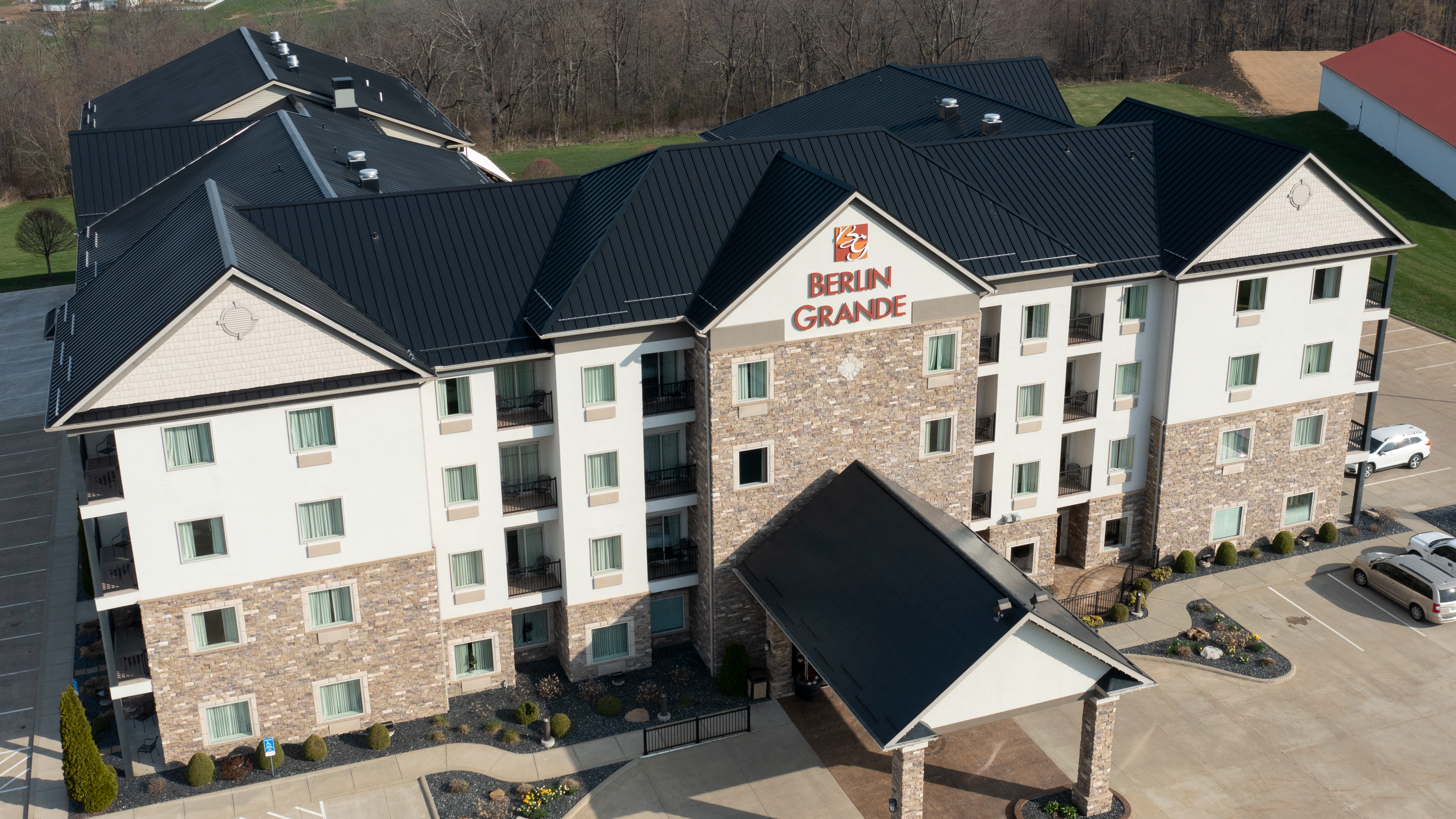 Berlin Grande Hotel, featuring a Matte Black standing seam metal roof