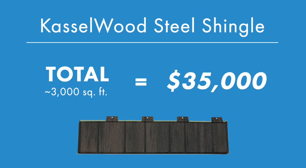 KasselWood stamped steel shingle pricing example - Classic Metal Roofing Systems