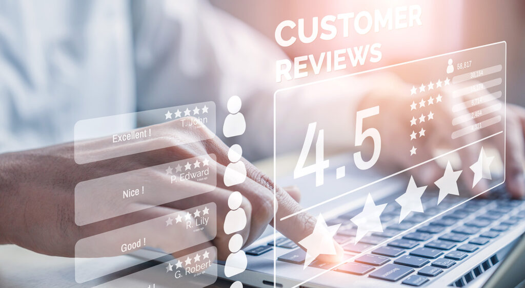 Customer reviews on third-party review sites like Google, the Better Business Bureau, etc.