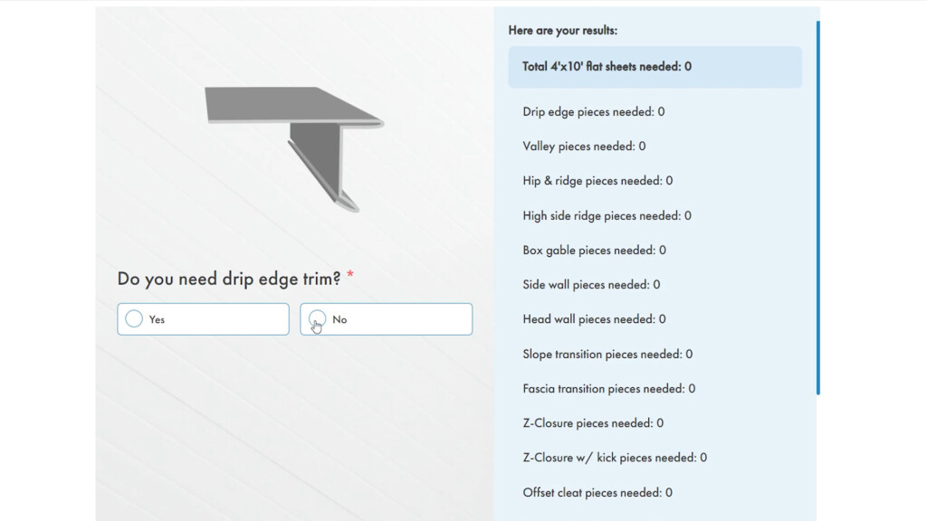 How to Use the Sheffield Metals Online Metal Roofing Trim Calculator