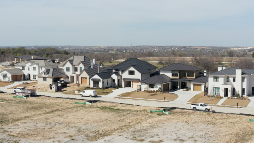 an aerial view of metal roofing in texas
