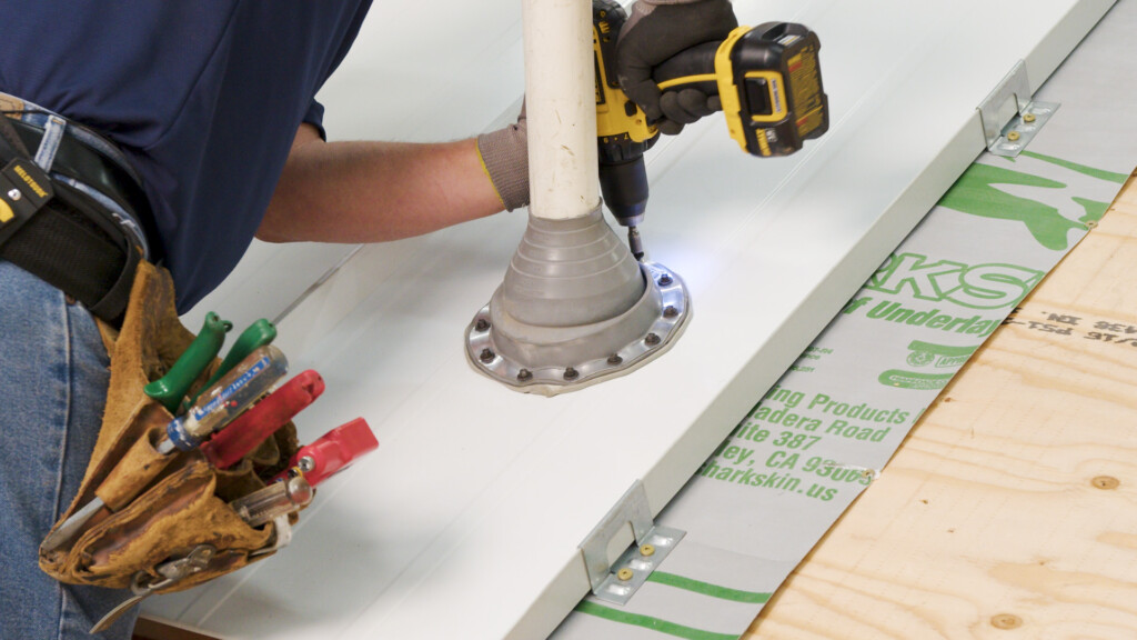 How to Install a Pipe Boot on a Standing Seam Roof: SMI Detail P1