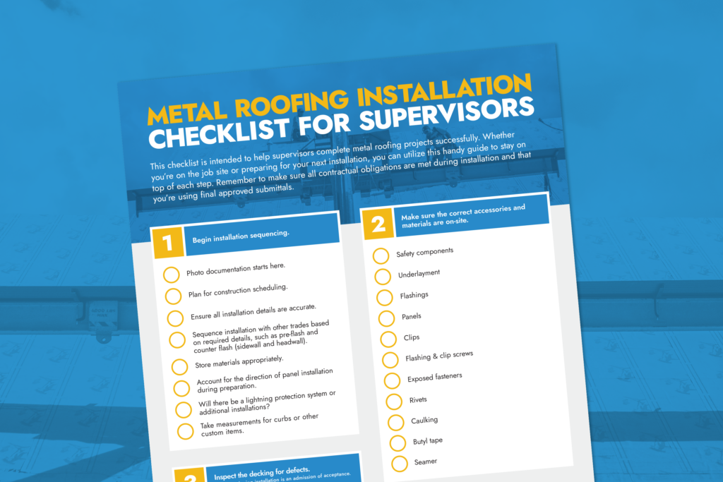 Metal Roofing Installation Checklist for Supervisors